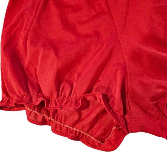 VTG 60s Red Nylon Bloomers Pinup Sissy Size M To L Ruffle Leg‎ Lingerie Shorts - Picture 8 of 11